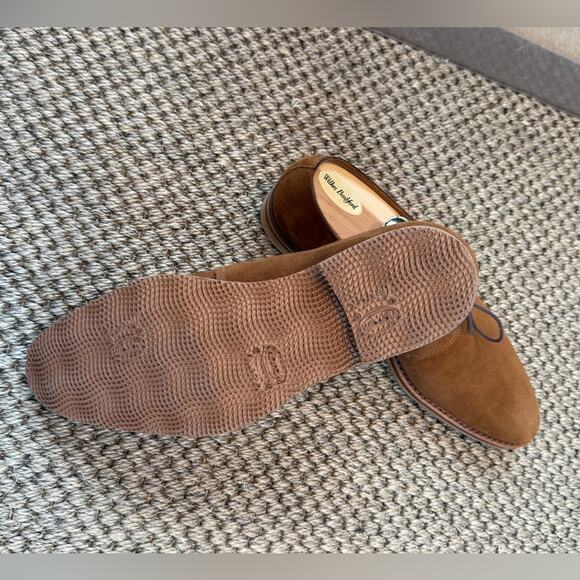 Men’s Gravati Brown Suede Lace Up Dress Shoe Size 8.5 Made in Italy - Picture 7 of 10